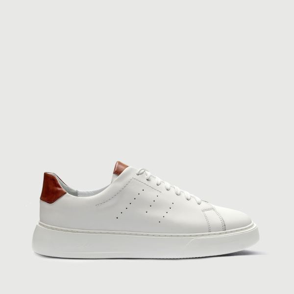 Kırık Beyaz Erkek Deri Sneaker
