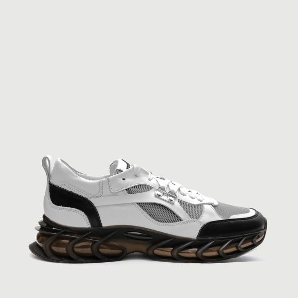 Gümüş Rahat Taban Deri Sneaker